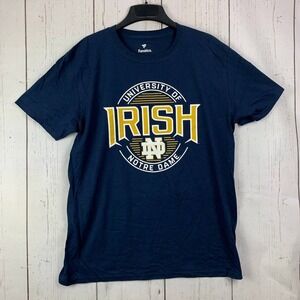 Notre Dame Fighting Irish Large Fanatics Casual T-Shirt‎ Blue New Men Cotton